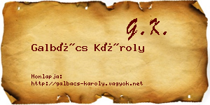Galbács Károly névjegykártya